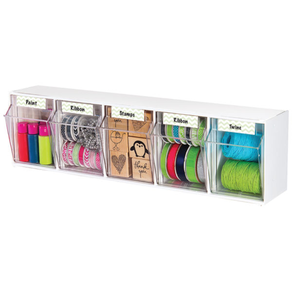 Deflecto Tilt Bin Storage System - White - 4 Bin - JPM International ...