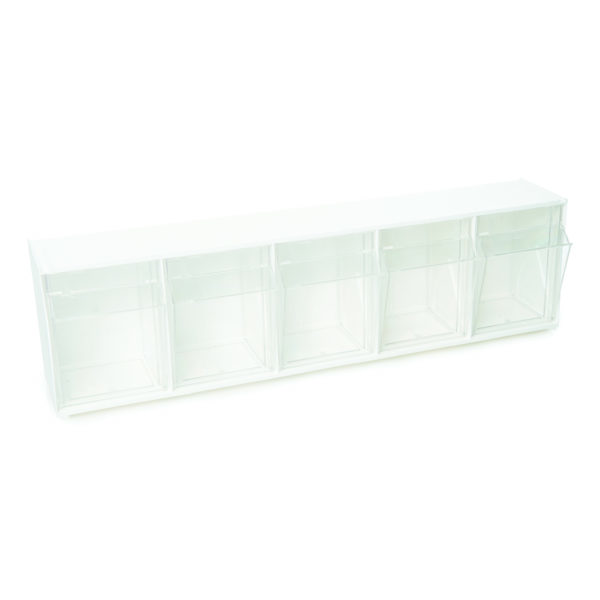 Tilt Bin Storage System - 5 Bin Unit (White)