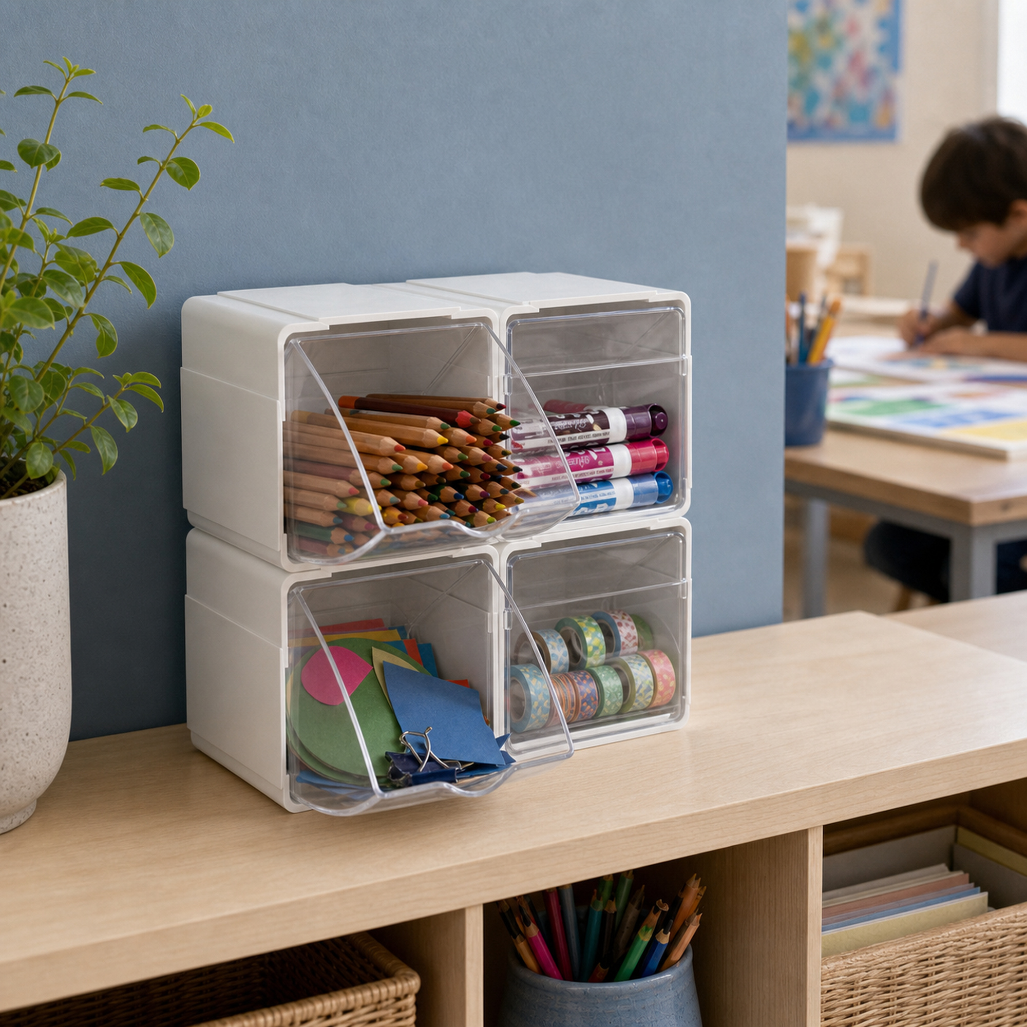 Deflecto Interlocking Single Tilt Bin - Image 6