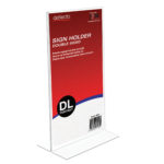 Deflecto DL Portrait Double-Sided T-Shape Sign Holder