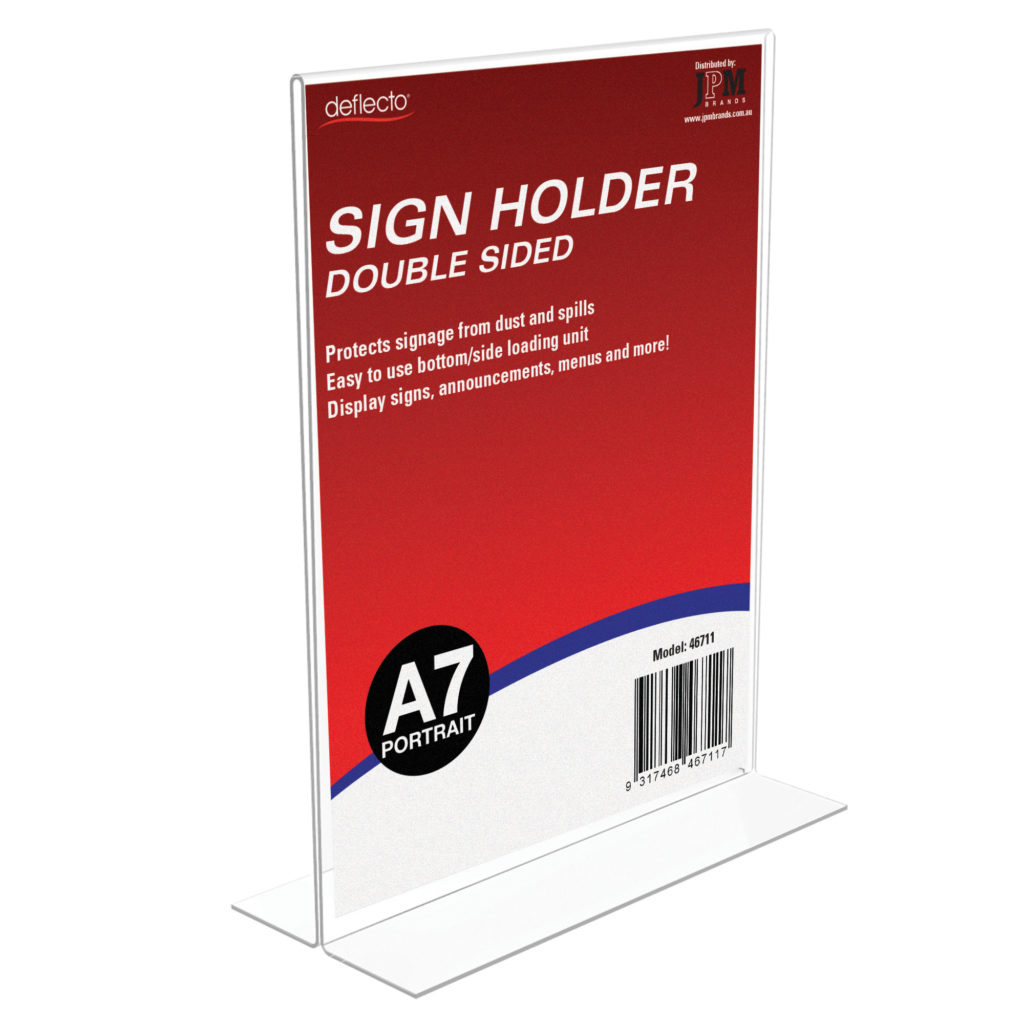 Deflecto A7 Portrait Double-Sided T-Shape Sign Holder