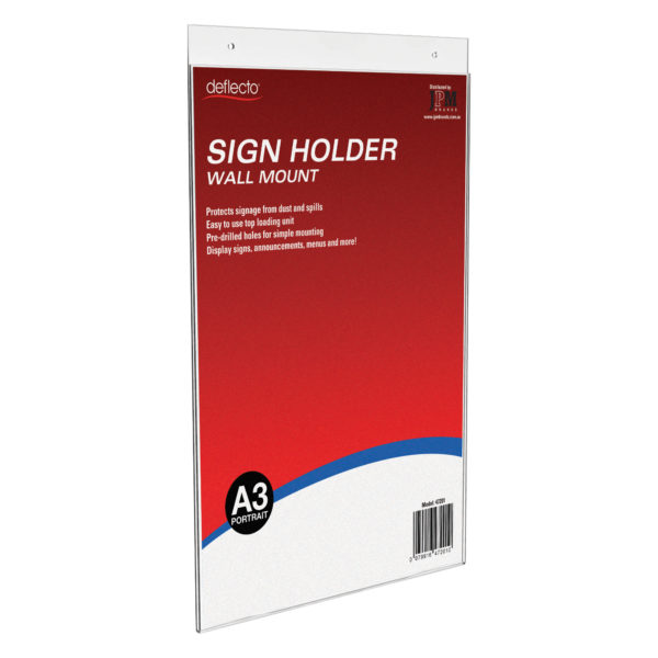 Sign Holder - Wall Mount - A3 Portrait