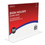 Deflecto A4 Landscape Double-Sided T-Shape Sign Holder