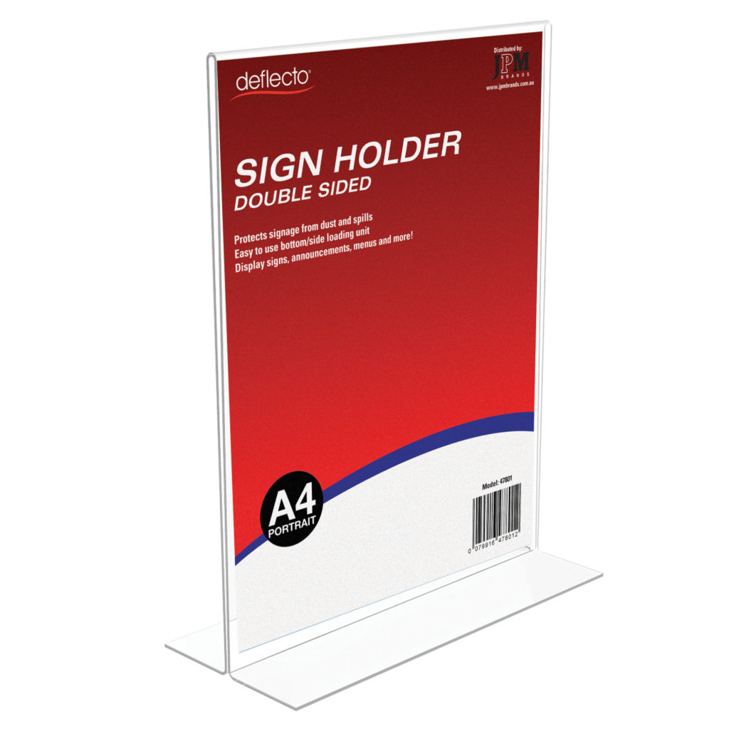 Deflecto A4 Portrait Double-Sided T-Shape Sign Holder