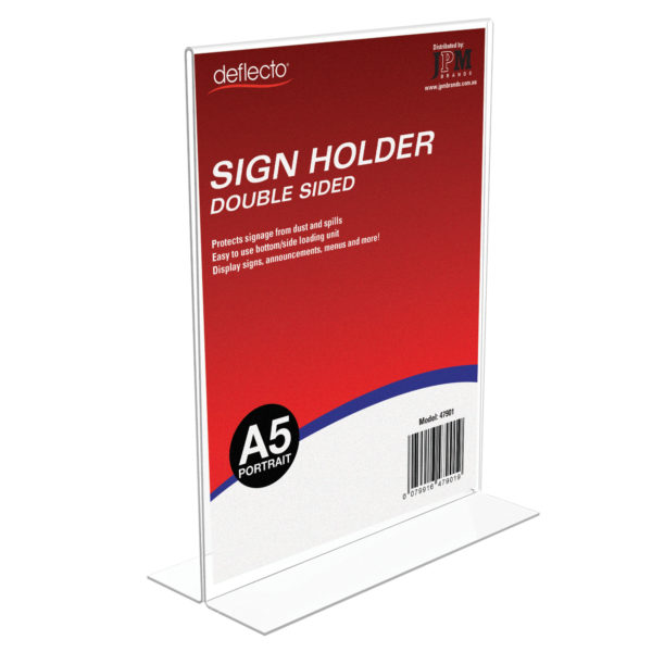 Sign Holder - Double Sided - A5 Portrait (T-Shape)
