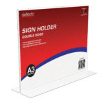 Deflecto A3 Landscape Double-Sided T-Shape Sign Holder