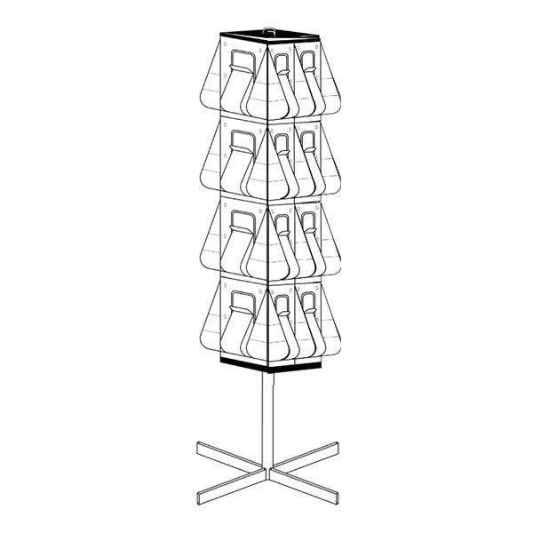 Brochure Holder - Deluxe Rotating Floor Display Stand - A4 x 8 & DL x 16