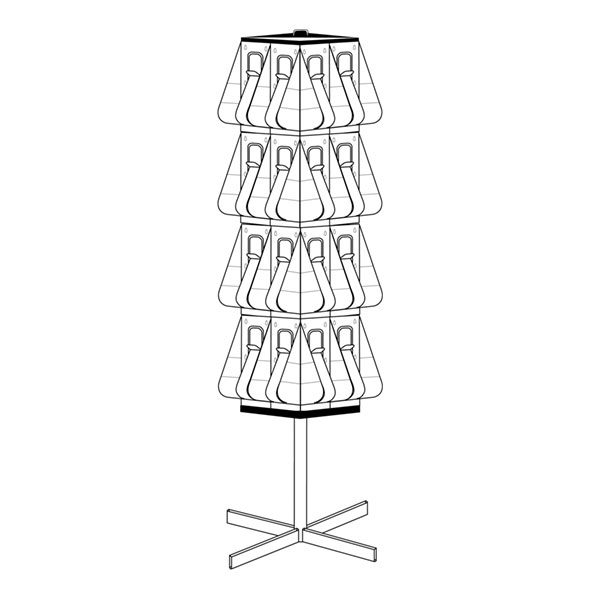 Brochure Holder - Deluxe Rotating Floor Display Stand - DL x 32