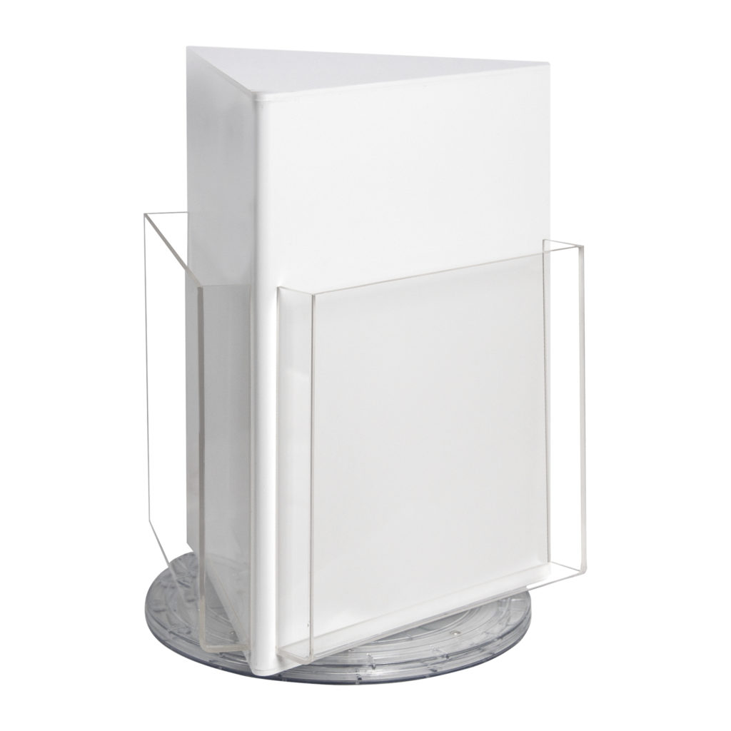 Deflecto A4 Portrait White Rotating Countertop Brochure Holder