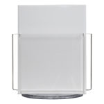 Deflecto A4 Portrait White Rotating Countertop Brochure Holder – front view, empty