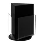 Deflecto A4 Portrait Black Rotating Countertop Brochure Holder