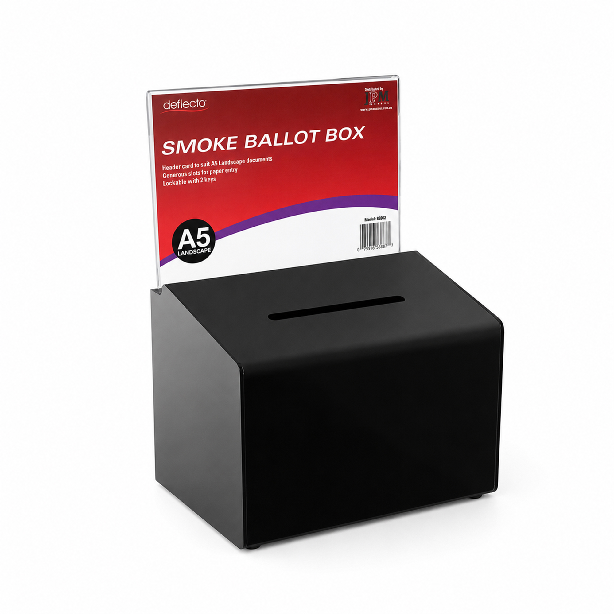 Deflecto Smoke A5 Landscape Ballot Box