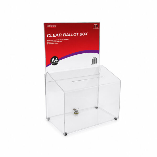Deflecto Clear A4 Landscape Ballot Box