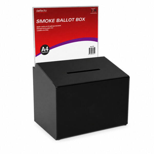 Deflecto Smoke A4 Landscape Ballot Box