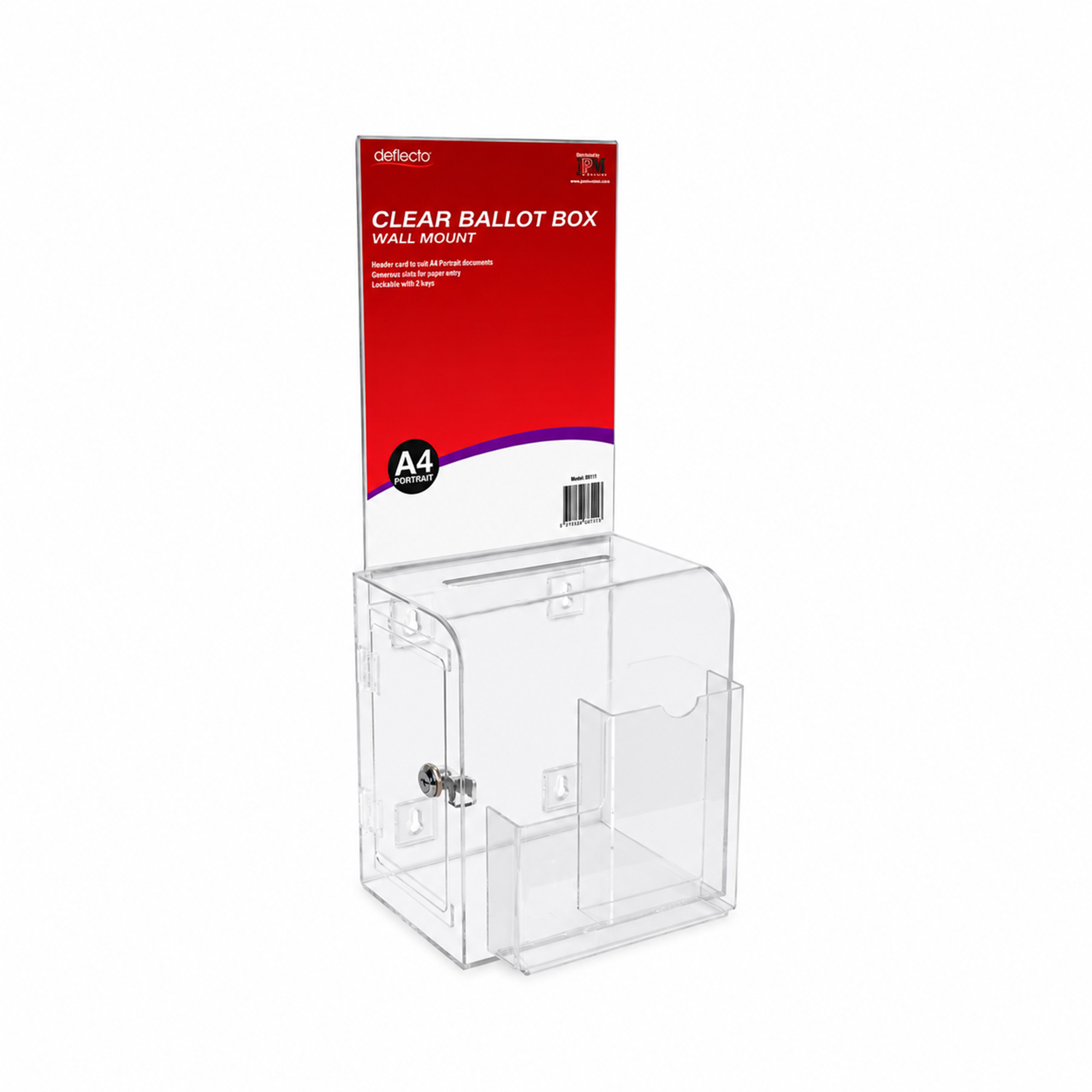 Deflecto Clear A4 Portrait Ballot Box