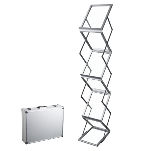 Brochure Holder - Portable Concertina Display Stand - A4 x 6