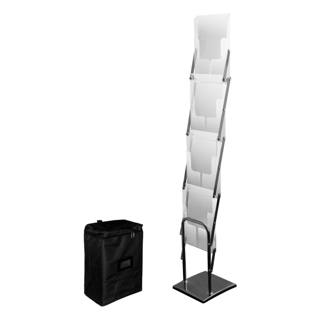 Deflecto Portable Concertina Brochure Stand – A4 × 4
