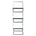 Deflecto Portable Concertina Brochure Stand – A3 × 6 – front view, folded open
