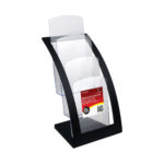 Deflecto DL Portrait Black Curved 3-Tier Brochure Holder