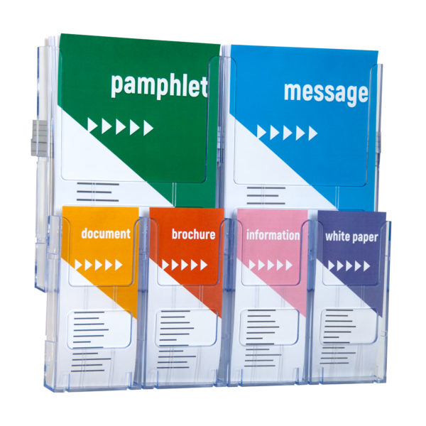 Brochure Holder - Lit-Loc Wall Display Kit - A4 x 2 & DL x 4