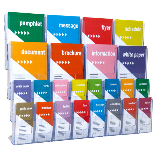 Brochure Holder - Lit-Loc Wall Display Kit - A4 x 8 & DL x 16
