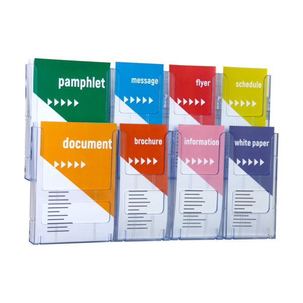 Brochure Holder - Lit-Loc Wall Display Kit - A5 x 2 & DL x 6