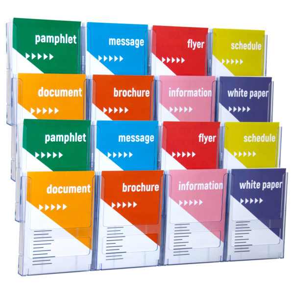 Brochure Holder - Lit-Loc Wall Display Kit - A4 x 16