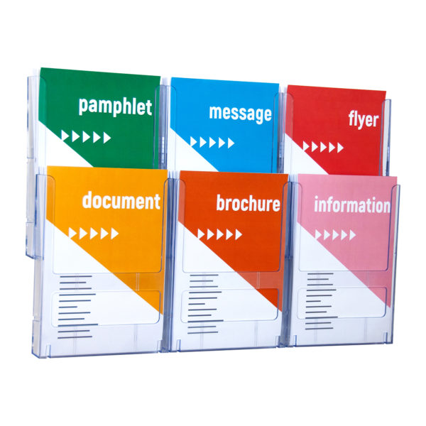 Brochure Holder - Lit-Loc Wall Display Kit - A5 x 6