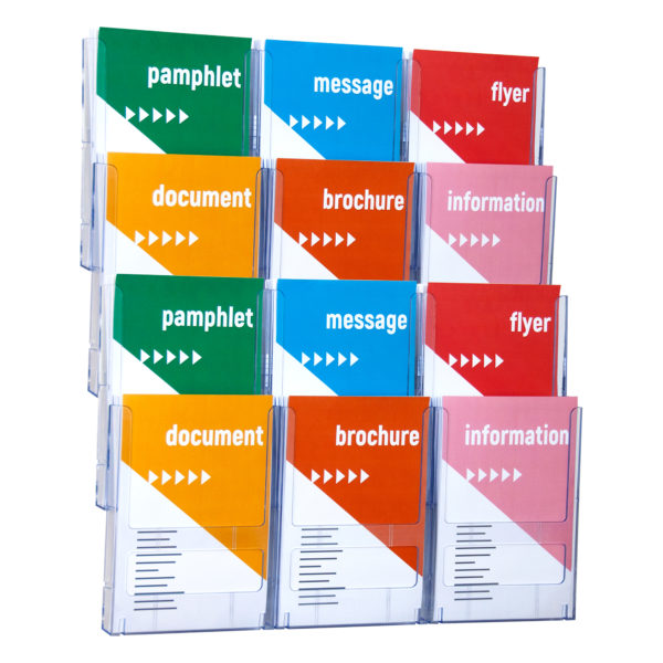 Brochure Holder - Lit-Loc Wall Display Kit - A5 x 12