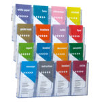 Deflecto Lit-Loc DL × 16 Wall-Mounted Brochure Display Kit