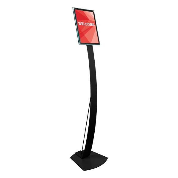 Sign Holder - Contemporary Floor Stand Black - A4