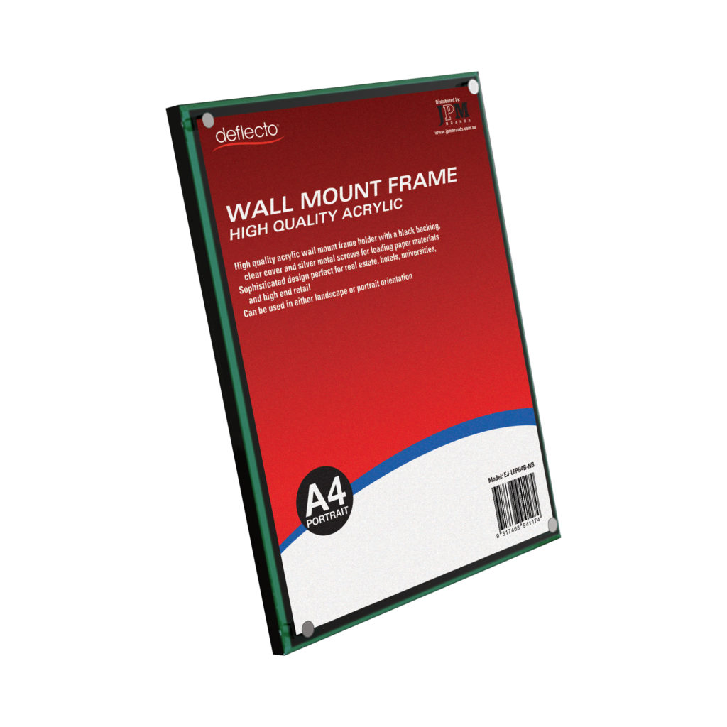 Deflecto A4 Wall-Mounted Sign Holder – Frame Style