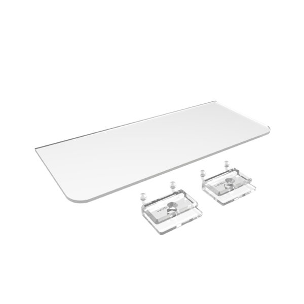 Pegbo 100 x 250mm Flat Shelf with hooks - Clear - PB64