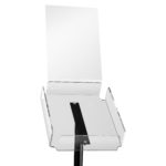 Deflecto Brochure Foyer Stand with A4 Sign Holder – close-up of the brochure pocket and A4 sign holder