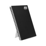 Deflecto Angled Display Stand – Small displaying an A5 black spiral notebook