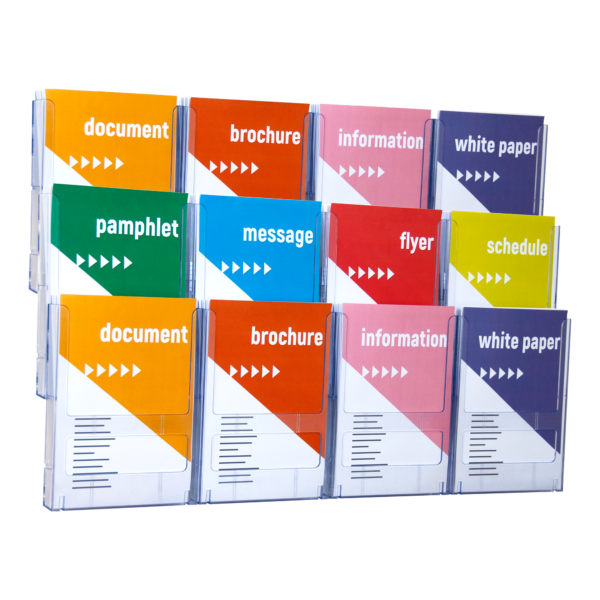 Brochure Holder - Lit-Loc Wall Display Kit - A4 x 12