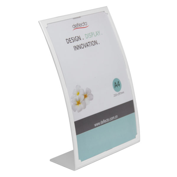 Sign Holder - Anti-Glare Curved - A4 Portrait (White)