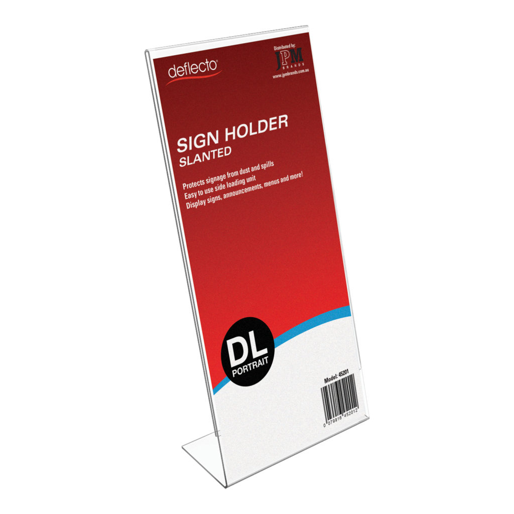 Deflecto DL Portrait Slanted Sign Holder