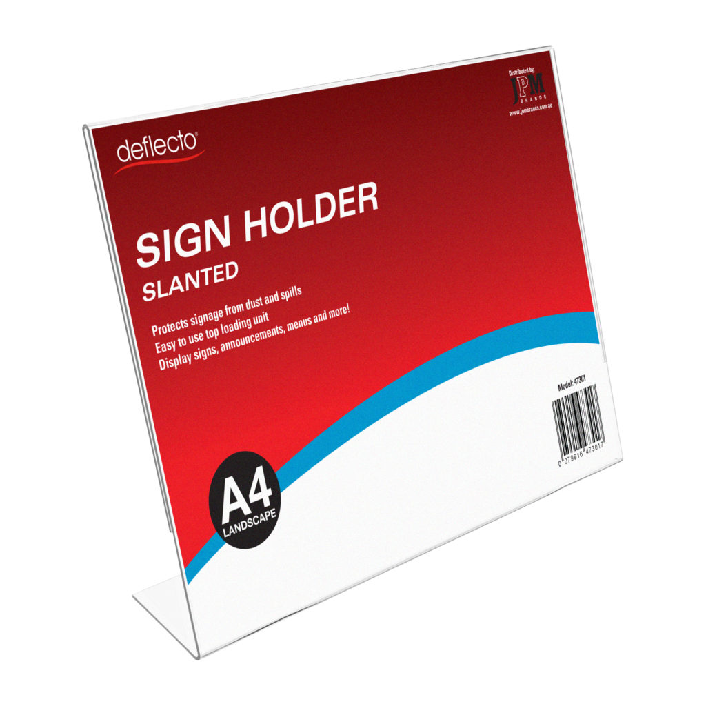 Deflecto A4 Landscape Slanted Sign Holder