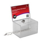 Deflecto A6 Landscape Clear Donation Box