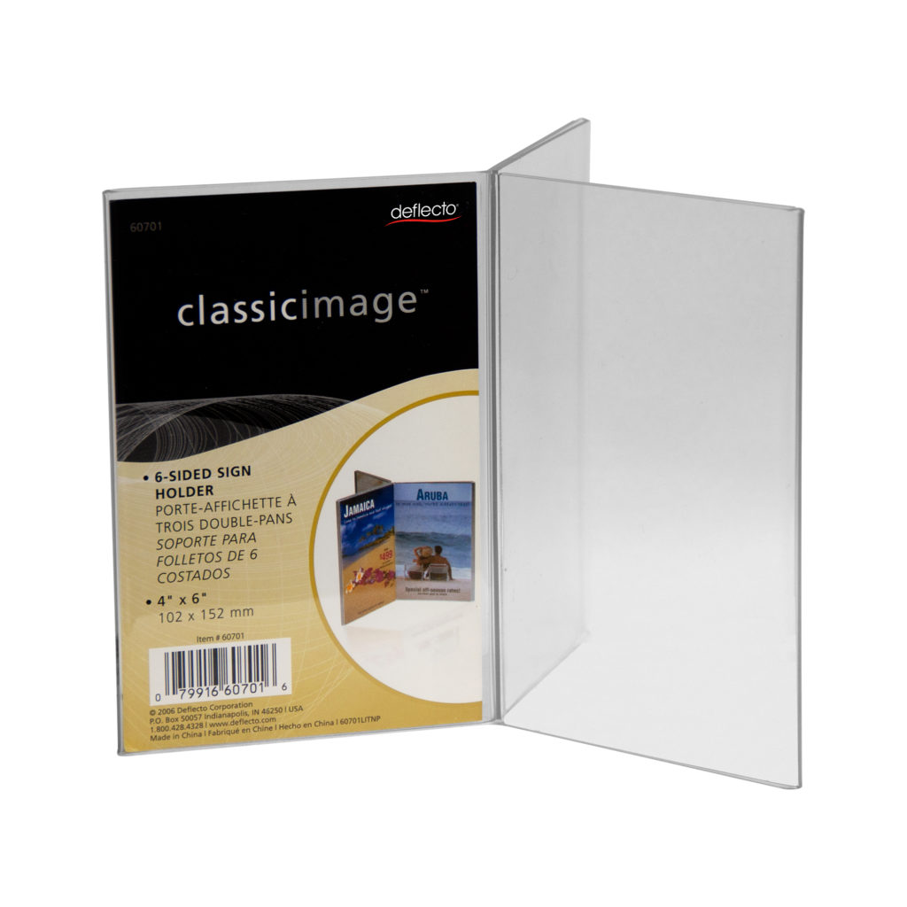 Deflecto A6 Portrait 6-Sided Sign Holder