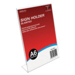 Deflecto A6 Portrait Slanted Sign Holder