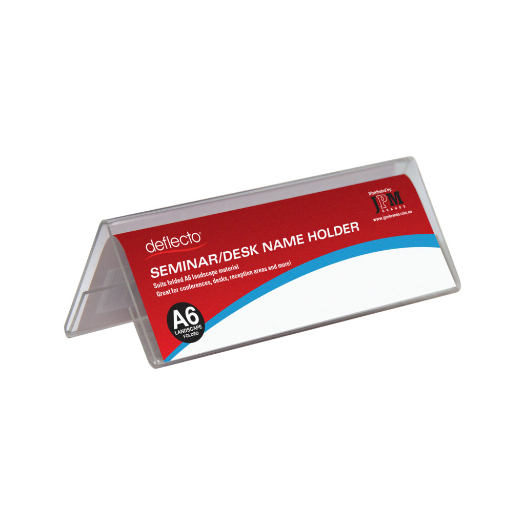 Deflecto A6 Landscape Tent-Style Desk Name Holder