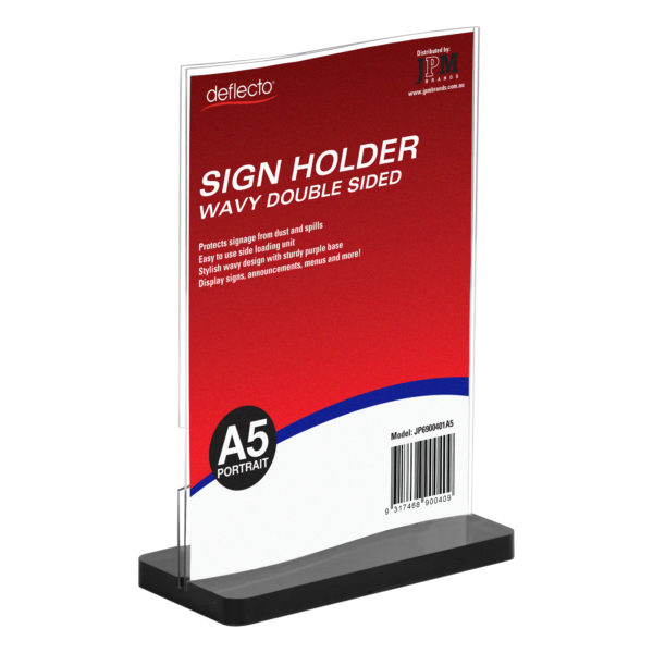 Sign Holder - Double Sided - A5 Portrait (Wavy)