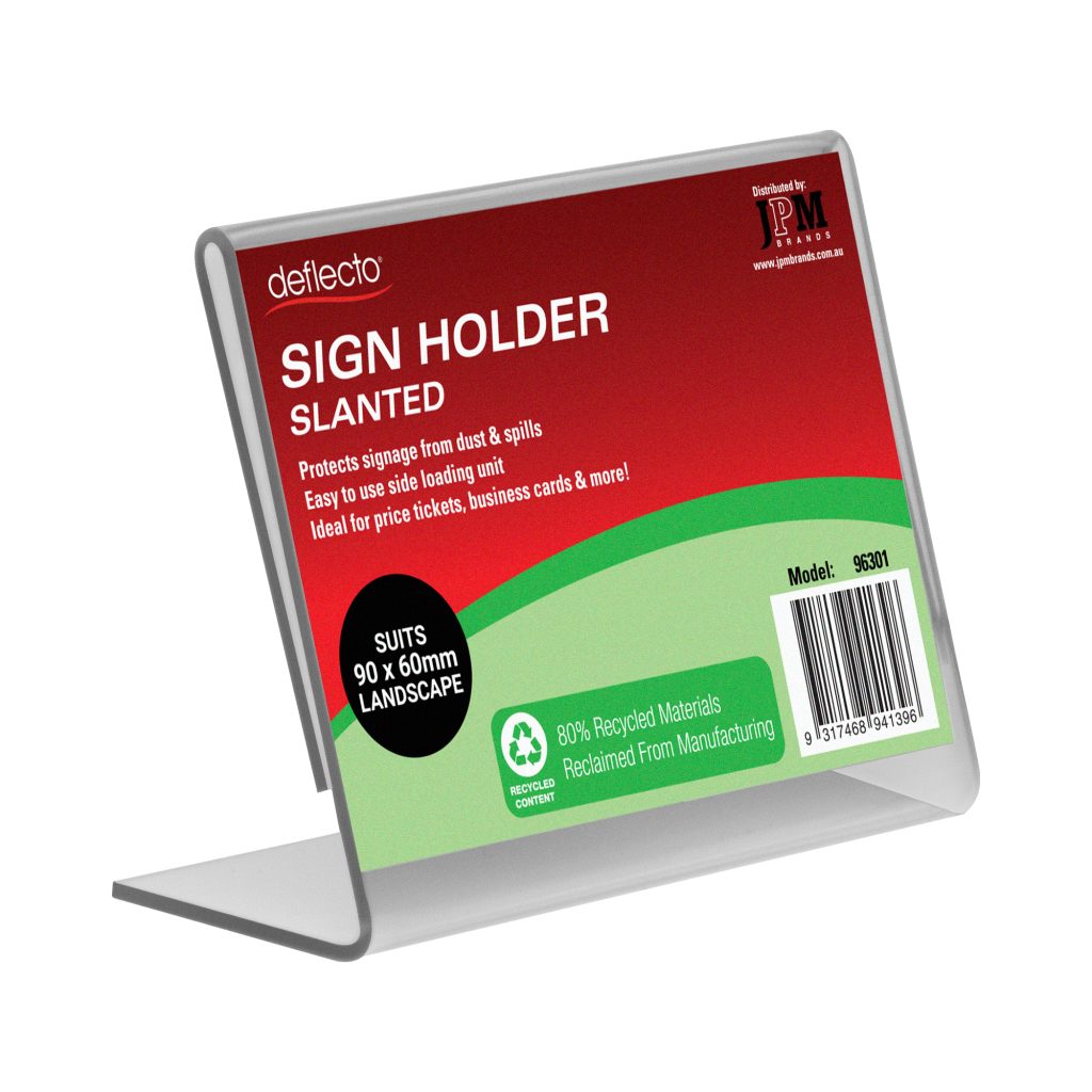 Deflecto Landscape Business/Place Card Holder – Recycled Content