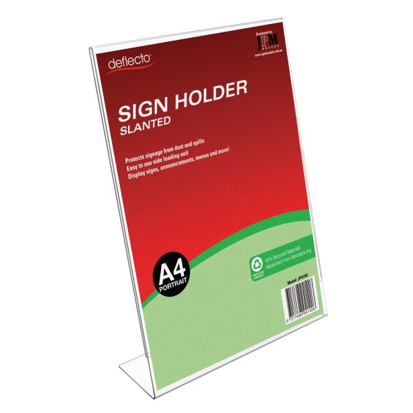 Sign Holder - Slanted - A4 Portrait Recycled Content