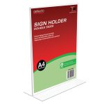 Deflecto A4 Portrait Double-Sided T-Shape Sign Holder – Recycled Content