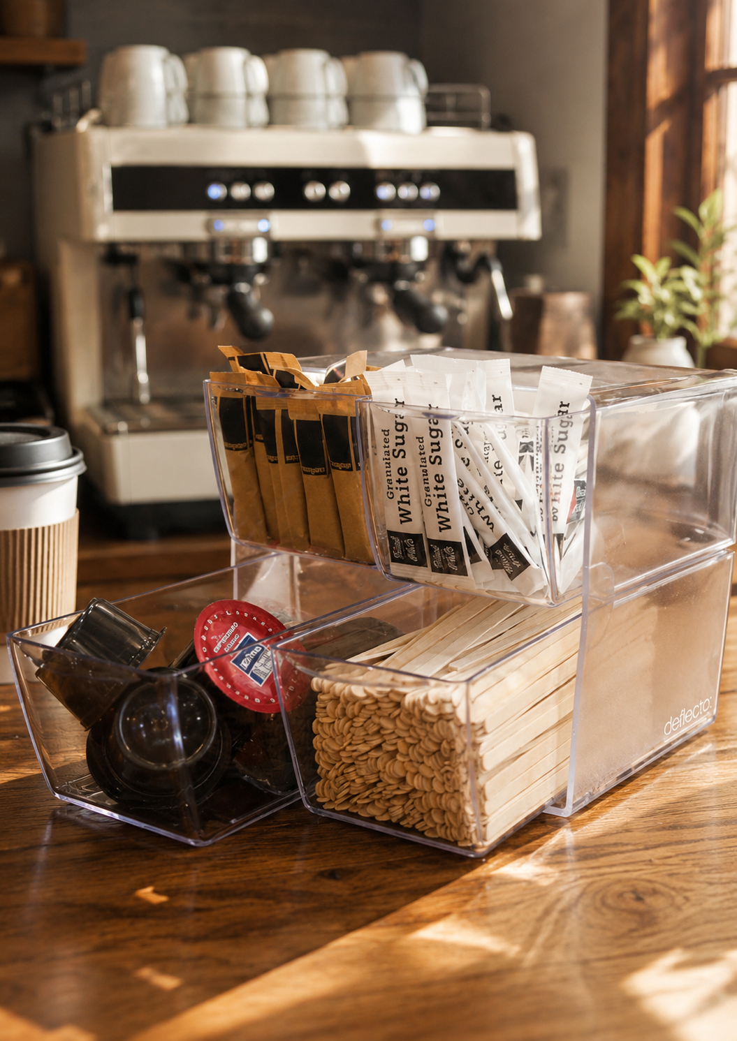 Deflecto Stackable Cube 4 Drawer Clear Organiser - Image 2