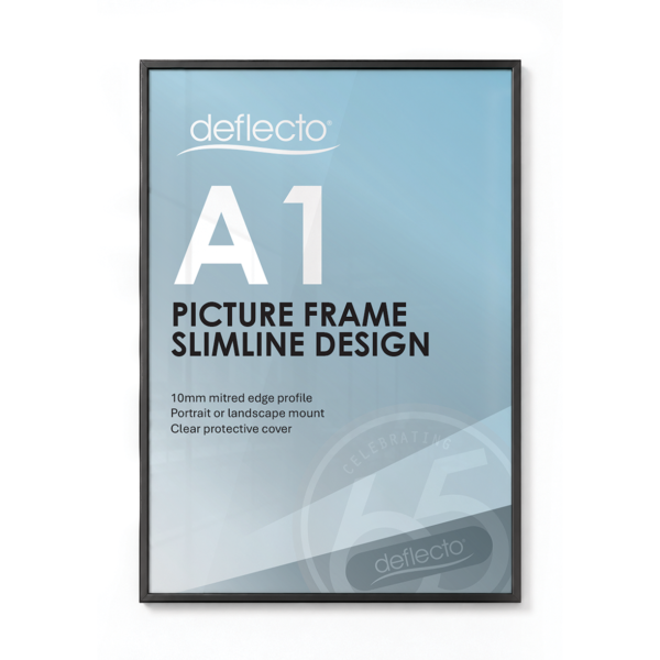 Deflecto A1 Black Picture and Certificate Display Frame
