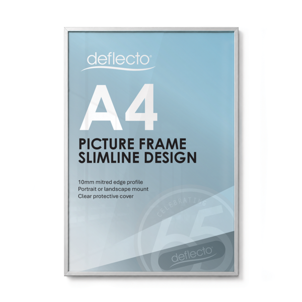 Deflecto A4 Silver Picture and Certificate Display Frame